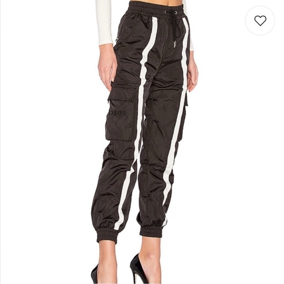 Danielle Guizio Small Striped Track
Pants Joggers Nylon Black White size xs - Picture 2 of 10